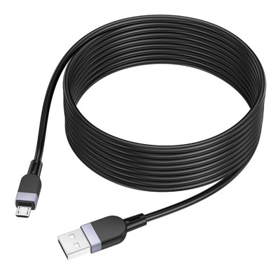 Кабель синхронизации Hoco X109 Silicone USB to МicroUSB 2.4A 3 м Black (35928_3605834)