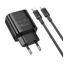 Зарядний комплект Borofone BA83A Dual port fast charger set 1USB-C/1USB PD/QC 20W Type-C to Lightning Black (36175_3606868)