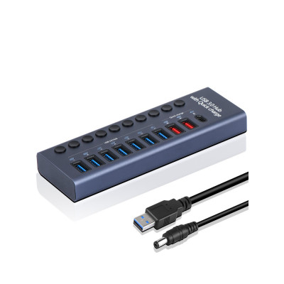 Концентратор Digital 10 Port USB 3.0 с PD высокоскоростной с адаптером (HUB985) Концентратор Digital 10 Port USB 3.0 с PD высокоскоростной с адаптером (HUB985)