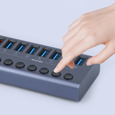 Концентратор Digital 10 Port USB 3.0 с PD высокоскоростной с адаптером (HUB985) Концентратор Digital 10 Port USB 3.0 с PD высокоскоростной с адаптером (HUB985)