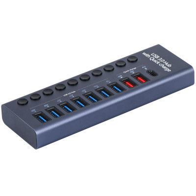 Концентратор Digital 10 Port USB 3.0 с PD высокоскоростной с адаптером (HUB985) Концентратор Digital 10 Port USB 3.0 с PD высокоскоростной с адаптером (HUB985)