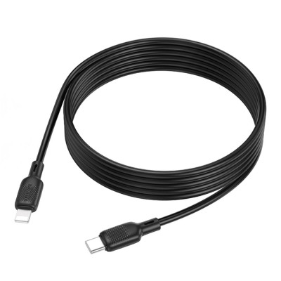 Кабель синхронизации Borofone BX113 Silicone PD27W Type-C to Lightning 2m Black (35598_3346763)