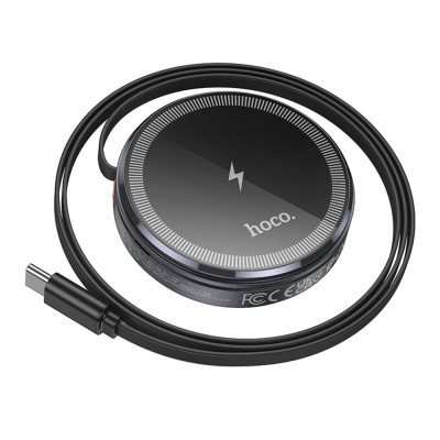 Бездротовий зарядний пристрій Hoco CQ18 2-in-1 15W MagSafe 7.5W Grey (36162_3606816)