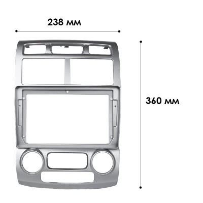 Перехідна рамка No Brand для Kia Sportage 2005-2010 9 Silver Перехідна рамка No Brand для Kia Sportage 2005-2010 9 Silver