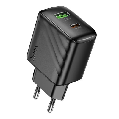 Сетевое зарядное устройство Hoco CS25A 1USB-C/1USB PD/QC 20W Black (35881_3605551)