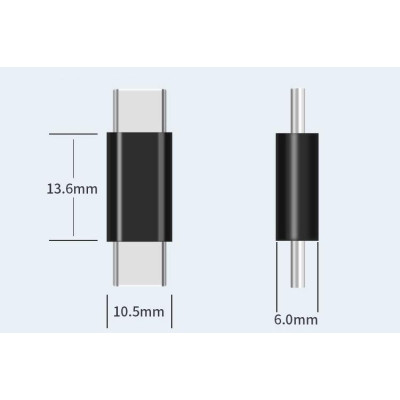 Переходник BIN Type-C-папа на Type-C-папа Black (C051309) Переходник BIN Type-C-папа на Type-C-папа Black (C051309)