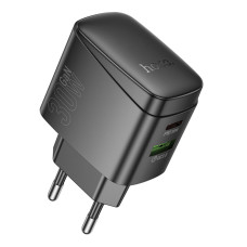 Мережевий зарядний пристрій Hoco CS61A Intelligent balance 1USB/1USB-C PD/QC 30W Black (35804_3605219)