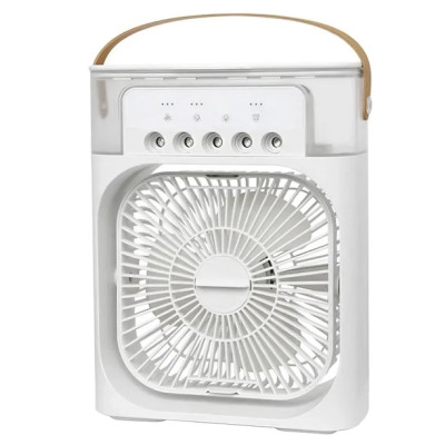 Настольный вентилятор No Brand с увлажнителем воздуха Air Cooler Fan с USB и LED подсветкой 21x26x9 см Белый (2104618501)