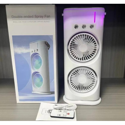 Вентилятор настольный OPT-TOP Double-ended Spray Fan двойной с охлаждением LED подсветка Пульт ДУ Белый (2104618502) Вентилятор настольный OPT-TOP Double-ended Spray Fan двойной с охлаждением LED подсветка Пульт ДУ Белый (2104618502)