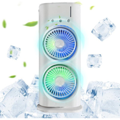 Вентилятор настольный OPT-TOP Double-ended Spray Fan двойной с охлаждением LED подсветка Пульт ДУ Белый (2104618502) Вентилятор настольный OPT-TOP Double-ended Spray Fan двойной с охлаждением LED подсветка Пульт ДУ Белый (2104618502)