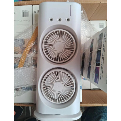 Вентилятор настольный OPT-TOP Double-ended Spray Fan двойной с охлаждением LED подсветка Пульт ДУ Белый (2104618502) Вентилятор настольный OPT-TOP Double-ended Spray Fan двойной с охлаждением LED подсветка Пульт ДУ Белый (2104618502)