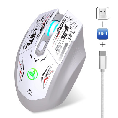 Миша бездротова HYSJ Т38 з акумулятором та підсвічуванням 2,4G Bluetooth White Миша бездротова HYSJ Т38 з акумулятором та підсвічуванням 2,4G Bluetooth White
