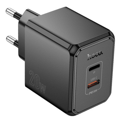 Мережевий зарядний пристрій Hoco CS16A Dual port Type-C/Lightning PD/QC 20W PPS Black (35776_3605181) Мережевий зарядний пристрій Hoco CS16A Dual port Type-C/Lightning PD/QC 20W PPS Black (35776_3605181)