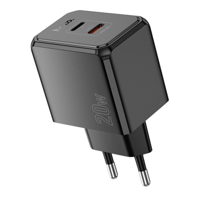 Мережевий зарядний пристрій Hoco CS16A Dual port Type-C/Lightning PD/QC 20W PPS Black (35776_3605181) Мережевий зарядний пристрій Hoco CS16A Dual port Type-C/Lightning PD/QC 20W PPS Black (35776_3605181)