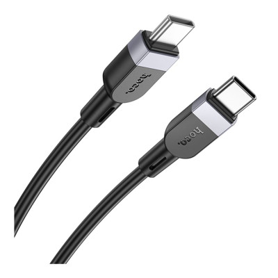 Кабель синхронізації Hoco X109 Silicone 60W/3A Type-C to Type-C 1m Black (35920_3605824)