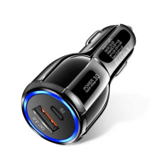 Автомобильное зарядное устройство No Brand USB-Type-C QC 3.0 Black (С051037)