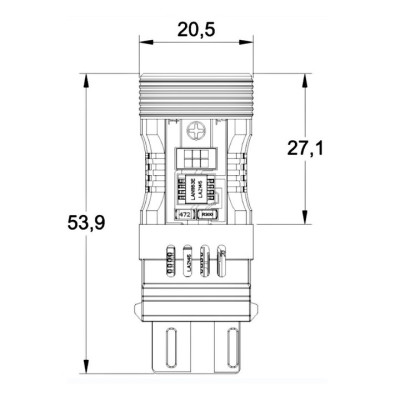 Комплект світлодіодних ламп Starlight LED SL-CB7 Canbus P27W 3156 W2.5X16d 6000K 12V 2 шт Білий Комплект світлодіодних ламп Starlight LED SL-CB7 Canbus P27W 3156 W2.5X16d 6000K 12V 2 шт Білий