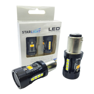 Комплект світлодіодних ламп Starlight LED SL-CB7 Canbus P21/5W BAY15D DRL + поворот 12V 2 шт Біло-помаранчевий Комплект світлодіодних ламп Starlight LED SL-CB7 Canbus P21/5W BAY15D DRL + поворот 12V 2 шт Біло-помаранчевий