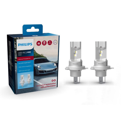 Комплект светодиодных ламп Philips H4 P43t 11342U92X2 LED Ultinon Pro9200 +400% 12/24V 2 шт Белый Комплект светодиодных ламп Philips H4 P43t 11342U92X2 LED Ultinon Pro9200 +400% 12/24V 2 шт Белый