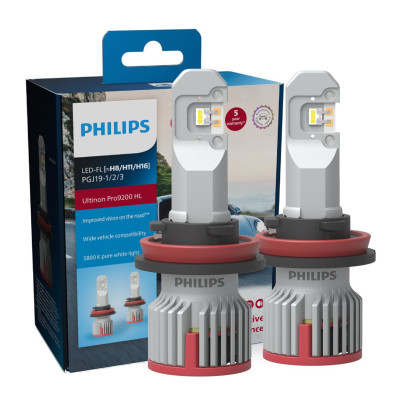 Комплект светодиодных ламп Philips H8/H11/H16 11366U92X2 LED FOG Ultinon Pro9200 +400% 12/24V 2 шт Белый