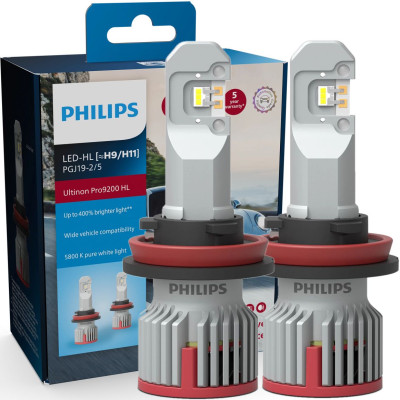 Комплект светодиодных ламп Philips H9/H11 11362U92X2 LED Ultinon Pro9200 +400% 12/24V 2 шт Белый