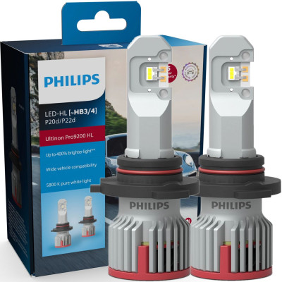 Комплект светодиодных ламп Philips HB3/HB4 9005/9006 11005U92X2 LED Ultinon Pro9200 +400% 12/24V 2 шт Белый