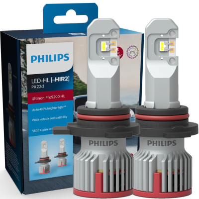 Комплект светодиодных ламп Philips HIR2 9012 11012U92X2 LED Ultinon Pro9200 +400% 12/24V 2 шт Белый