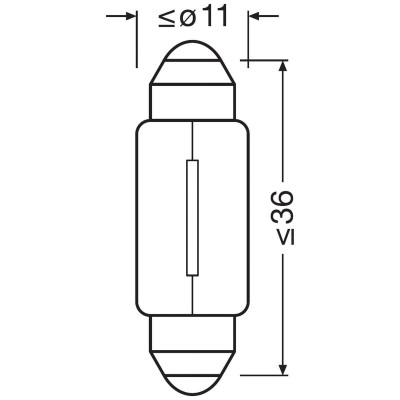 Комплект вказівних ламп розжарювання Osram 6418-2BL C5W 36mm 12V SV8.5-8 Blister 2 шт Жовтий Комплект вказівних ламп розжарювання Osram 6418-2BL C5W 36mm 12V SV8.5-8 Blister 2 шт Жовтий