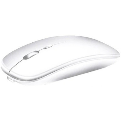 Мышка компьютерная Macarone Bluetooth USB бесшумная перезаряжаемая Белый (SH0000316)