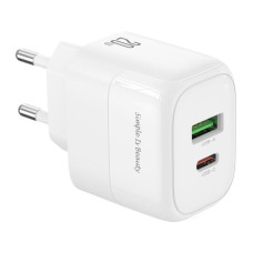 Мережевий зарядний пристрій XO L137 1USB-C/1USB PD/QC 20W Type-C to Type-C 1м White (37793_3664782)