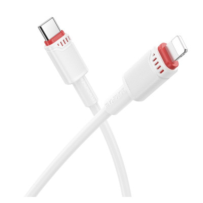 Кабель синхронізації Borofone BX110 Premium PD27W Type-C to Lightning 1м White (37237_3611049)
