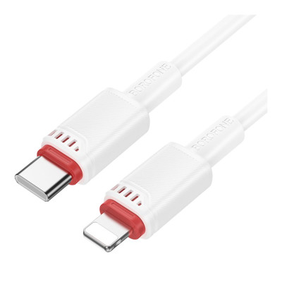 Кабель синхронізації Borofone BX110 Premium PD27W Type-C to Lightning 1м White (37237_3611049) Кабель синхронізації Borofone BX110 Premium PD27W Type-C to Lightning 1м White (37237_3611049)