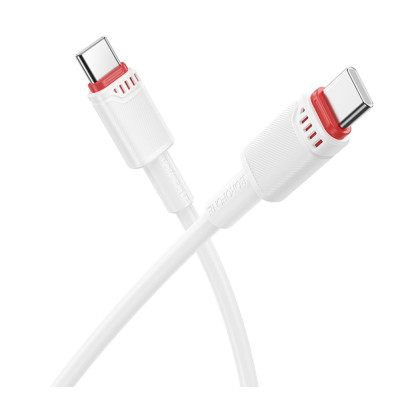Кабель синхронизации Borofone BX110 Premium 60W/3A Type-C to Type-C 1м White (37238_3611051)