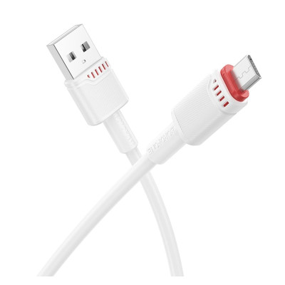 Кабель синхронизации Borofone BX110 Premium 2.4A USB to МicroUSB 1м White (37240_3611055)