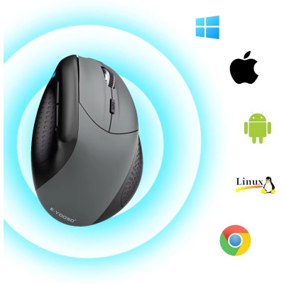 Вертикальна миша бездротова E-YOOSO X45 2.4 gHz Bluetooth Чорний Вертикальна миша бездротова E-YOOSO X45 2.4 gHz Bluetooth Чорний