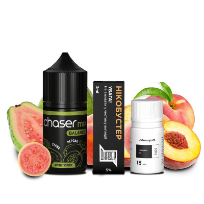 Набор компонентов для самозамеса солевой жидкости Chaser Mix Balance Гуава Персик 0-50 мг 30 мл (17804-hbr)