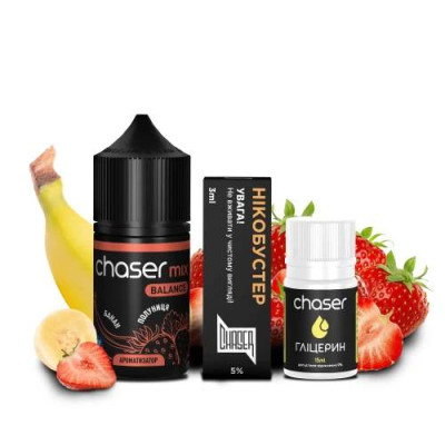 Набор компонентов для самозамеса солевой жидкости Chaser Mix Balance 30 мл Клубника Банан 0-50 мг (17809-hbr) Набор компонентов для самозамеса солевой жидкости Chaser Mix Balance 30 мл Клубника Банан 0-50 мг (17809-hbr)