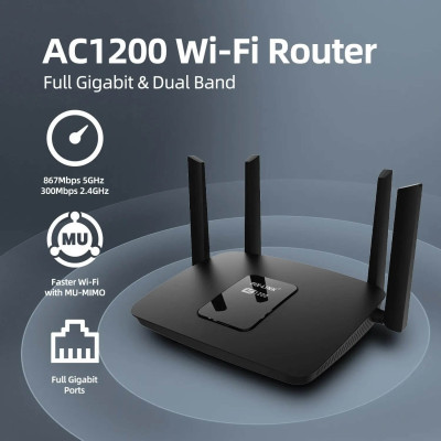 Маршрутизатор WI-FI роутер Pix-Link 4 антенны LV-AC06 Двухдиапазонный 5 ГГц Black (17611-hbr) Маршрутизатор WI-FI роутер Pix-Link 4 антенны LV-AC06 Двухдиапазонный 5 ГГц Black (17611-hbr)