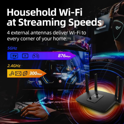 Маршрутизатор WI-FI роутер Pix-Link 4 антенны LV-AC06 Двухдиапазонный 5 ГГц Black (17611-hbr) Маршрутизатор WI-FI роутер Pix-Link 4 антенны LV-AC06 Двухдиапазонный 5 ГГц Black (17611-hbr)