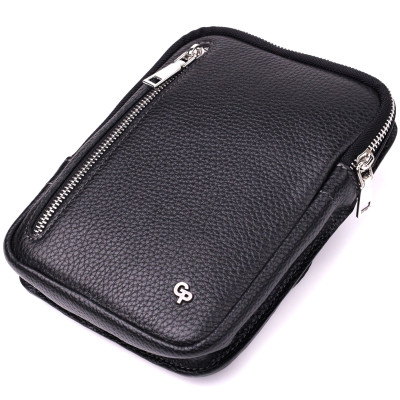 Сумка бананка Grande Pelle 22877 15,5х20,5х3,5 см Чорний