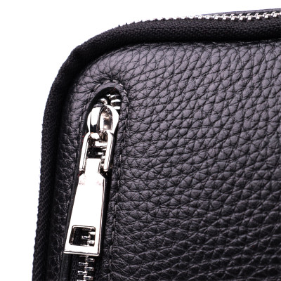 Сумка бананка Grande Pelle 22877 15,5х20,5х3,5 см Чорний