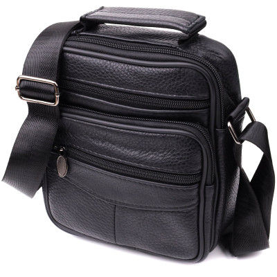 Сумка з ручкою для чоловіків Vintage 22864 17х19,5х7 см Чорний