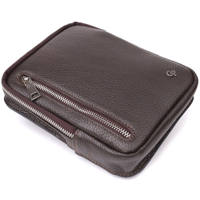 Сумка бананка Grande Pelle 22878 15х20,5х4 см Коричневий Сумка бананка Grande Pelle 22878 15х20,5х4 см Коричневий