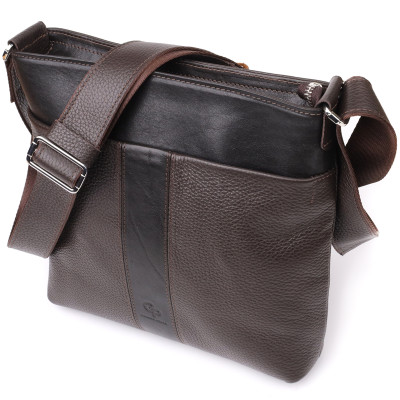 Сумка через плече для чоловіків Grande Pelle 22884 26х27х6 см Коричневий