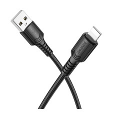 Кабель синхронізації Borofone BX116 Fast charging 2.4A USB to Lightning 1 м Black (37161_3610587)