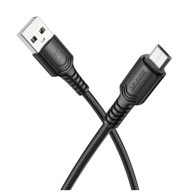 Кабель синхронизации Borofone BX116 Fast charging 2.4A USB to Micro 1 м Black (37162_3610590)