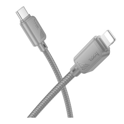 Кабель синхронізації Hoco X113 Nylon braided PD27W/3A Type-C to Lightning 1m Grey (36774_3609170) Кабель синхронізації Hoco X113 Nylon braided PD27W/3A Type-C to Lightning 1m Grey (36774_3609170)