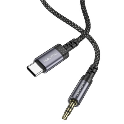 Аудіо кабель Borofone BL24 Type-C – AUX 3.5мм 1 м Metal Grey (36881_3609467) Аудіо кабель Borofone BL24 Type-C – AUX 3.5мм 1 м Metal Grey (36881_3609467)
