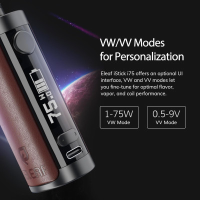 Набір електронна сигарета Eleaf iStick i75 75W 3000 mAh Ep Pod Tank 2 мл Kit Black (15779-hbr) Набір електронна сигарета Eleaf iStick i75 75W 3000 mAh Ep Pod Tank 2 мл Kit Black (15779-hbr)
