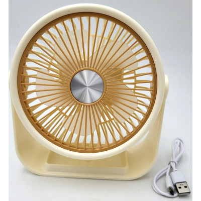 Настольный аккумуляторный вентилятор UKC Portable Fan ZB124A 6376 14 см Желтый (hub_nhk458)